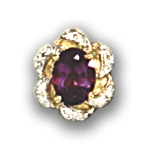 A1615 14K AMETHYST 12 DIAMOND SLIDE 